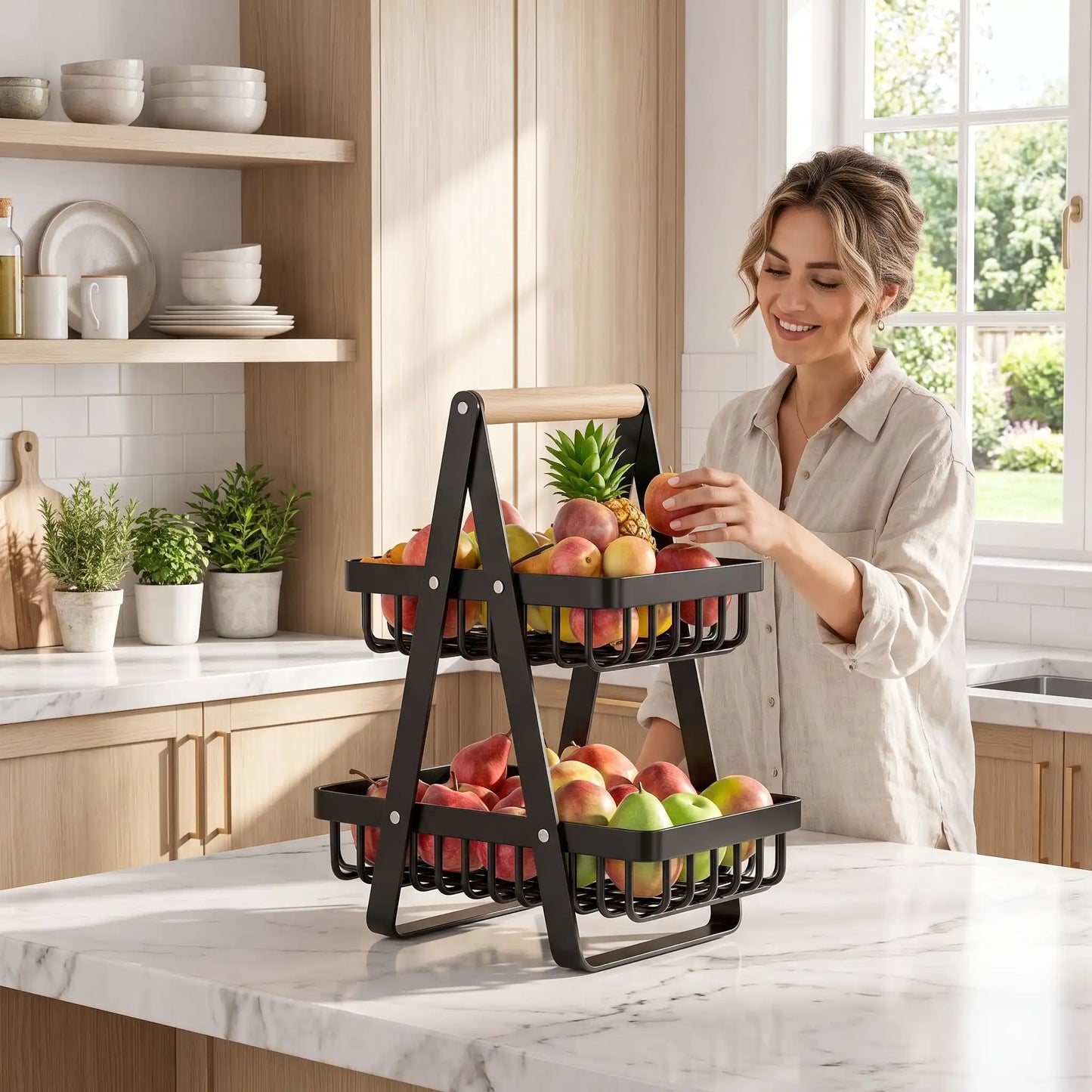 corbeille a fruit idéale pour conserver tous vos fruits et légumes a la même place
