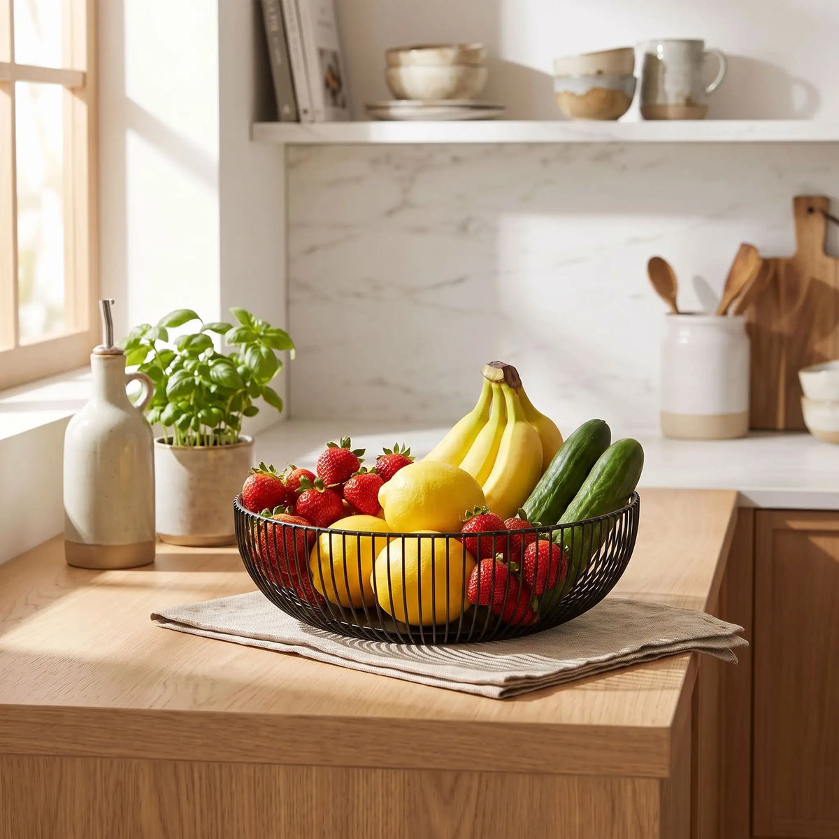 corbeille a fruit idéale un rangement beau de vos aliments dans la cuisine