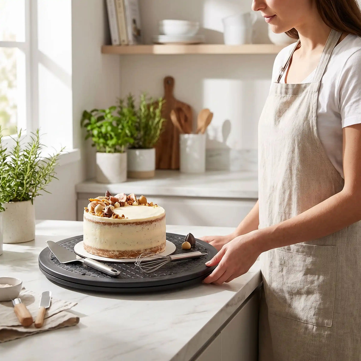 plateau tournant parfait pour l'accès rapide a vos matériaux de cuisine