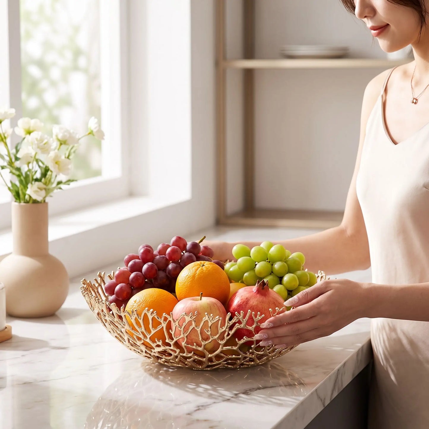 corbeille a fruit idéale pour ranger vos fruits et légumes qui embellie votre cuisine