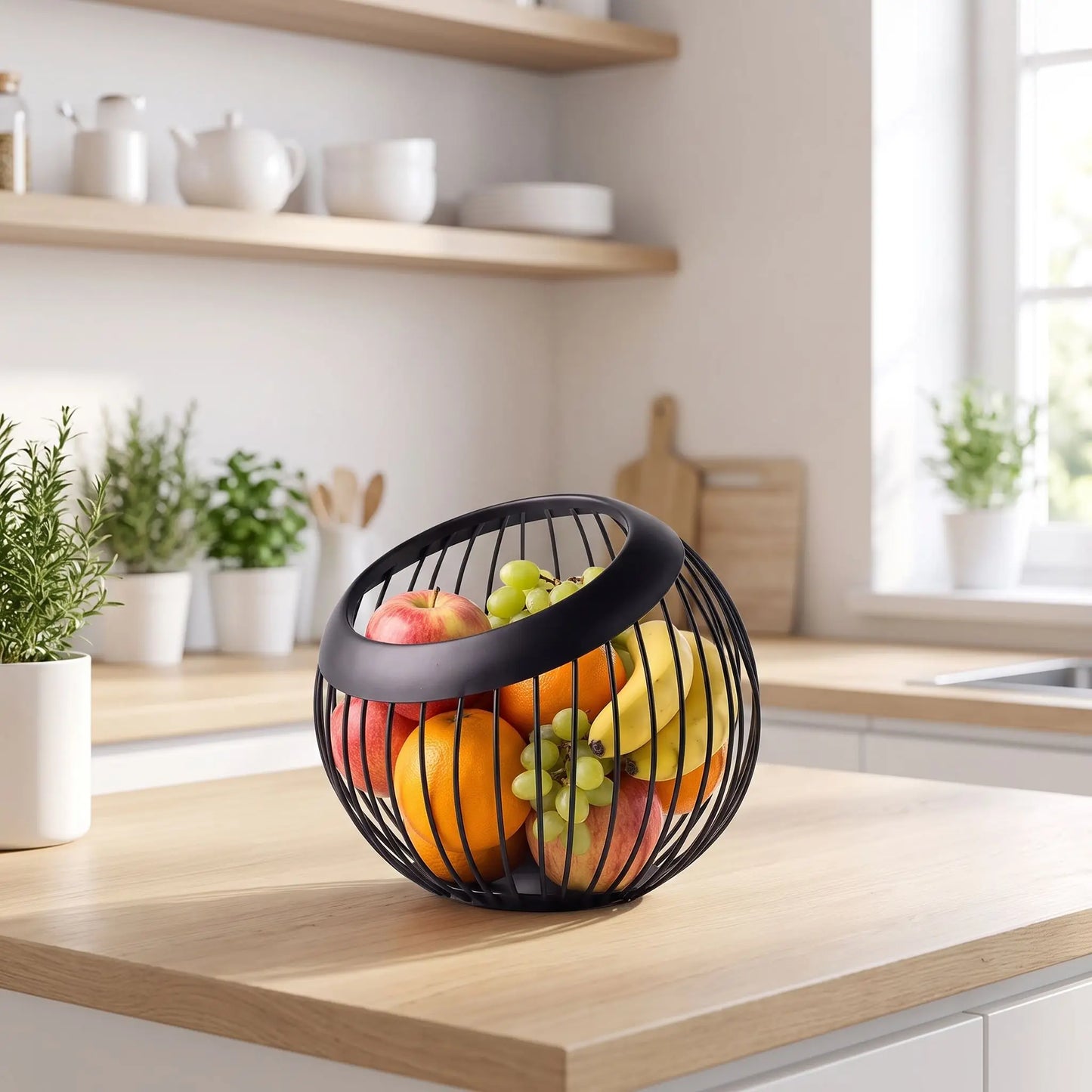 corbeille a fruit idéale pour gagner de l'espace et  qui embellie votre cuisine
