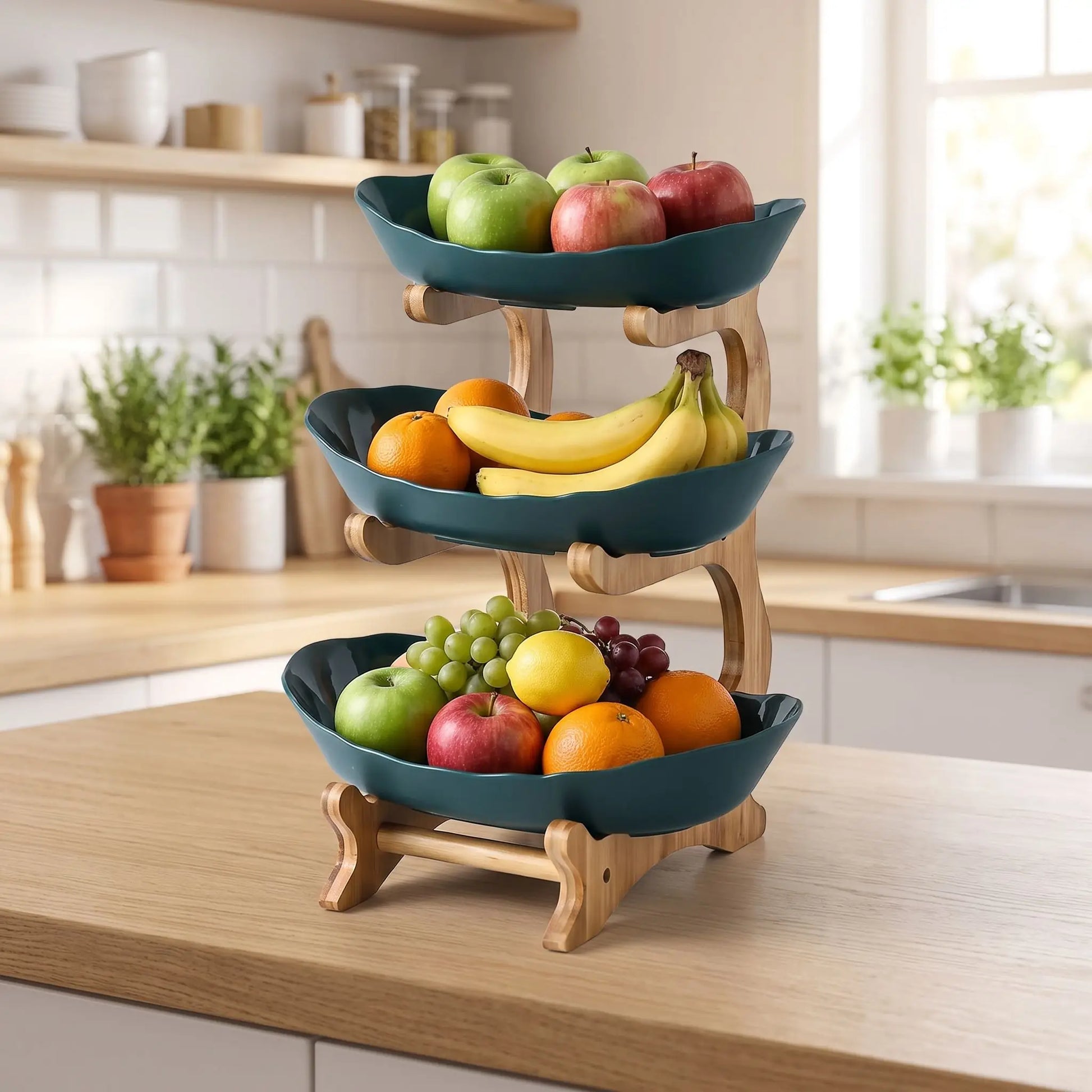 corbeille a fruit idéale pour ranger tous vos fruits et légumes avec beaucoup d'espace
