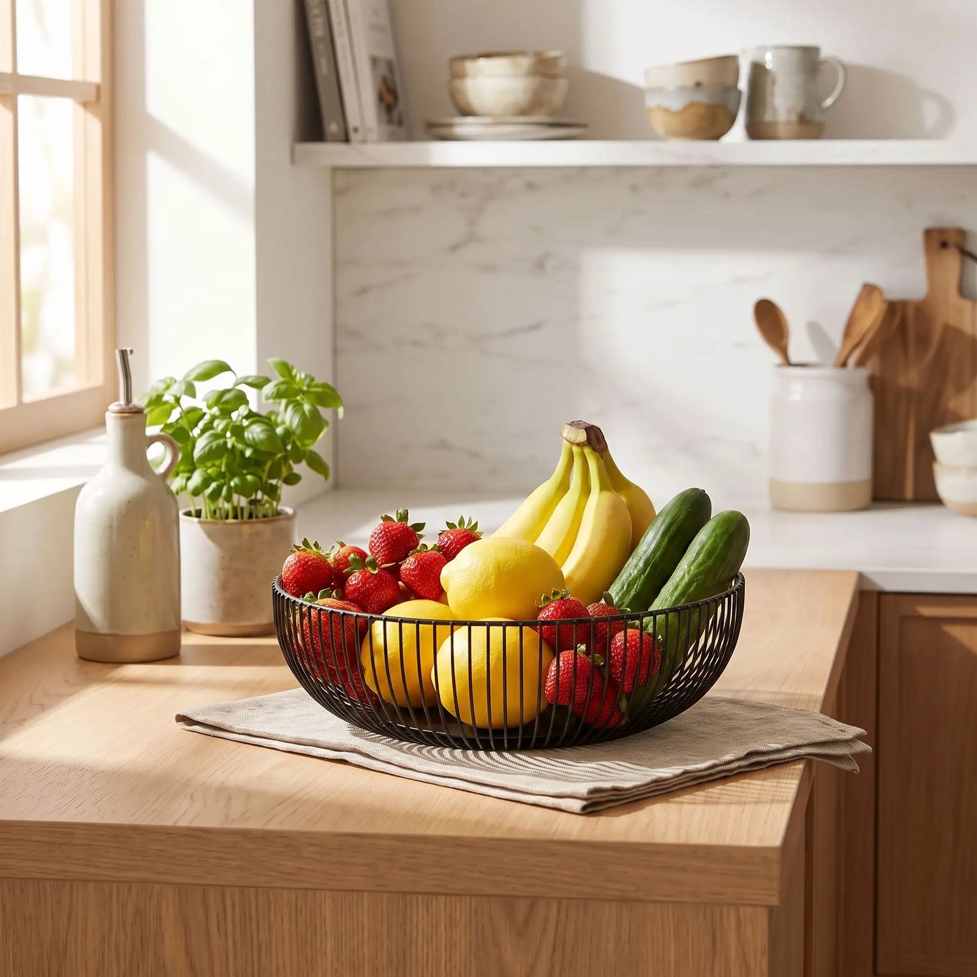 corbeille a fruit idéale un rangement beau de vos aliments dans la cuisine
