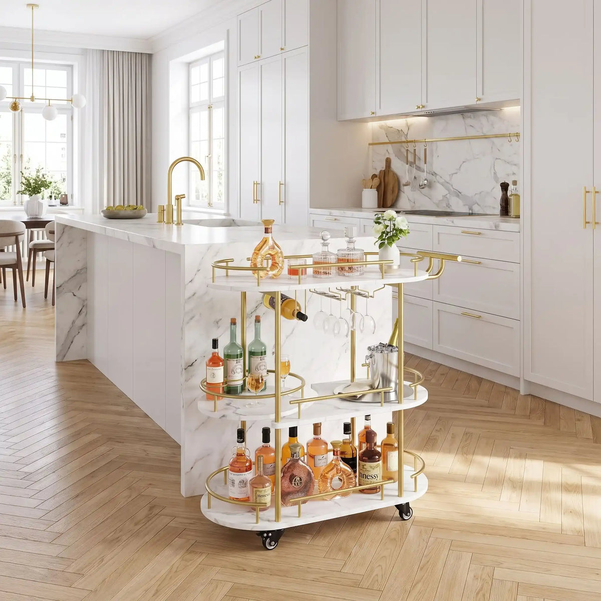 desserte a roulette parfaite pour exposer vos belles bouteilles