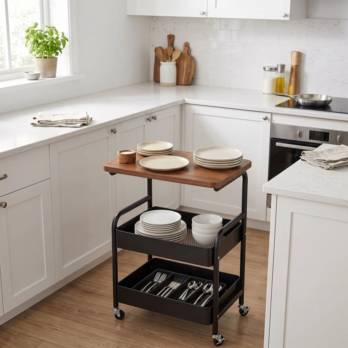 desserte a roulette parfait ranger vos boites et ustensiles de cuisine
