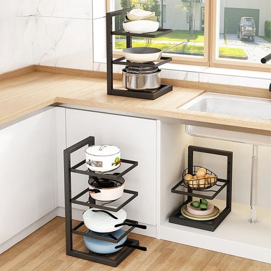 Rangement sous evier pafait pour ranger du materiel cuisine